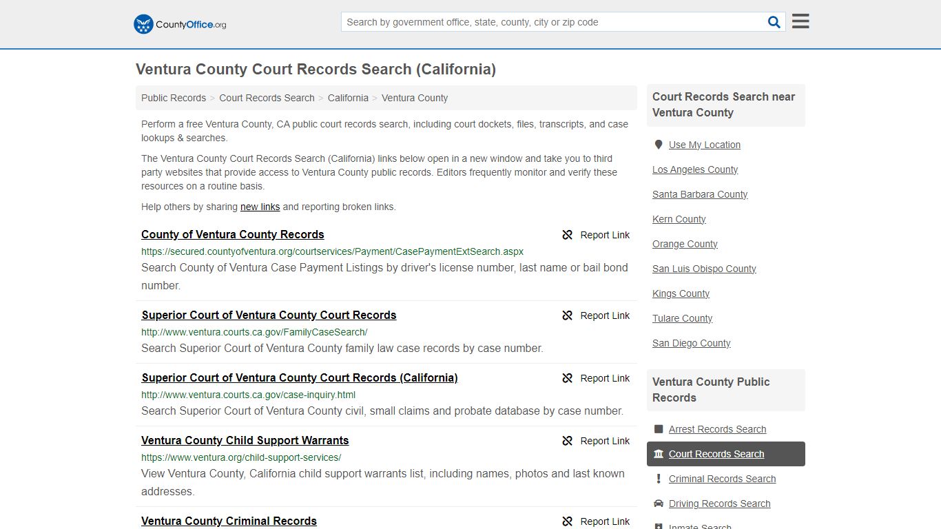 Ventura County Court Records Search (California) - County Office